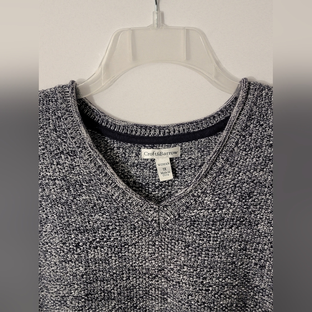 Croft & Barrow Rolled V-Neck Sweater Size 1X - Picture 4 of 8